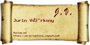 Jurin Várkony névjegykártya